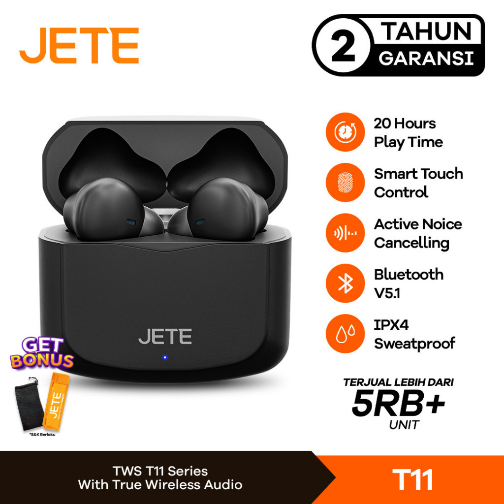 EARPHONE WIRELESS JETE TWS-T11 WATERPROOF