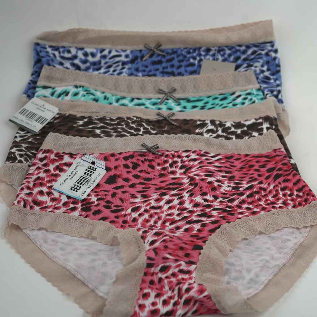 Celana Dalam Wanita Pertengahan Pinggang Ukuran Besar Motif Leopard/Celana Dalam Motif Macan Tutul /