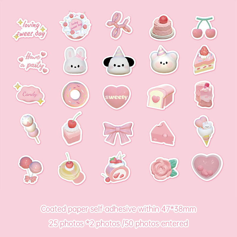 

MangalloeB Stiker lucu berbentuk khusus stiker penyegel kartun DIY stiker bahan buku besar tangan