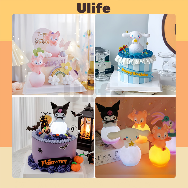 Birthday Cake Topper Hiasan Kue Ulangtahun / Lampu Tidur Sanrio Boneka Kuromi / Lampu LED Kamar Tidu