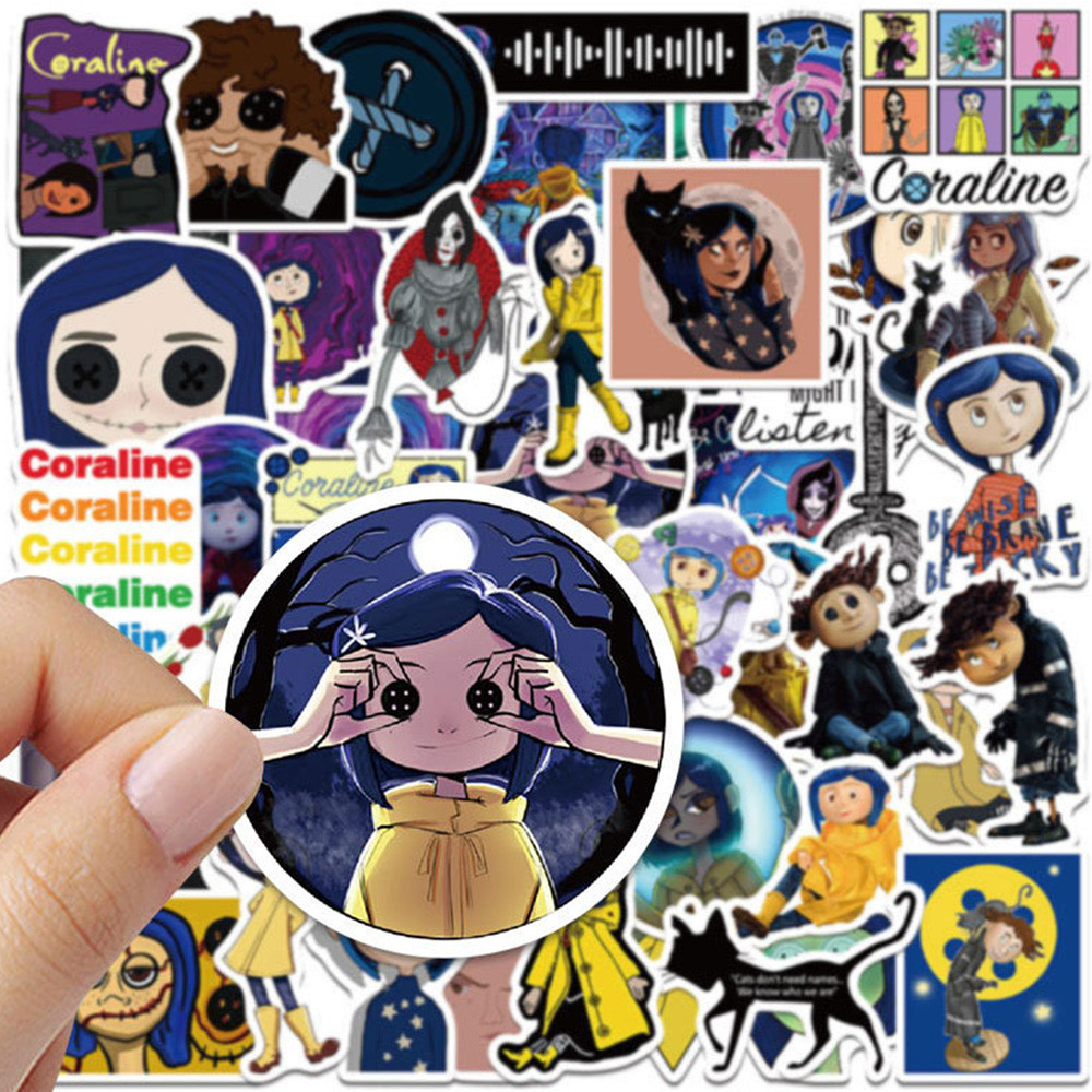 

10/30/50/100pcs Horror Movie Coraline & the Secret Door Cartoon Stickers Toys Waterproof Graffiti Notebook Diary Sticker Decor