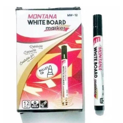 

(1 Lusin / 12 Pcs) Spidol Montana Whiteboard MW-12 Hitam-Merah-Biru ( Lusin )