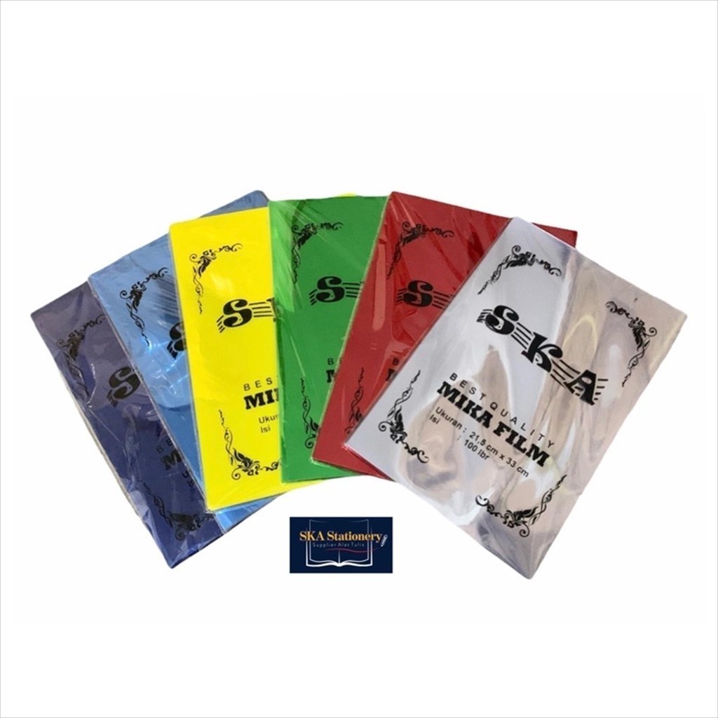 

Cover Mika/ Plastik Mika Jilid / Mika Film Folio Bening Warna (Pak)