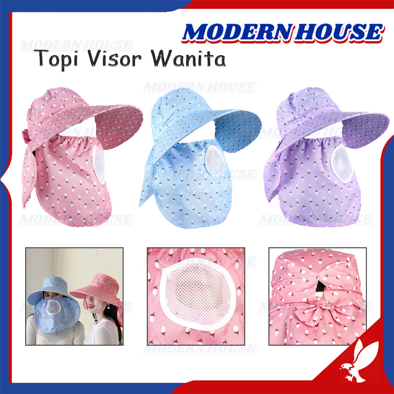 Topi Pantai Cadar / Topi Visor Wanita Anti UV Lebar / Topi Visor Lipat Wanita Casual / Topi Pantai V