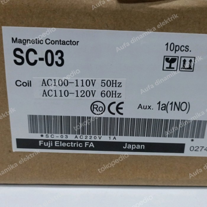 AC99 Kontaktor SC-03 110VAC Fuji Elctric
Magnetic Contactor Fuji Electric