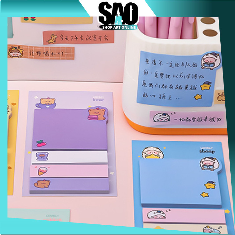

SAO - S6248 Aesthetic Sticky Notes Animal Lucu / Paper Sticky Notes Cute Animal