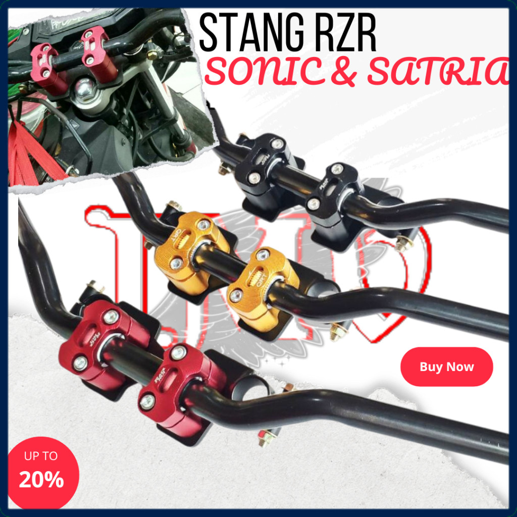 Stang Rzr Sonic dan Satria Fu plus Dudukan Stang Sonic Satria Fu | Raiser Stang Rzr Satria Fu Sonic