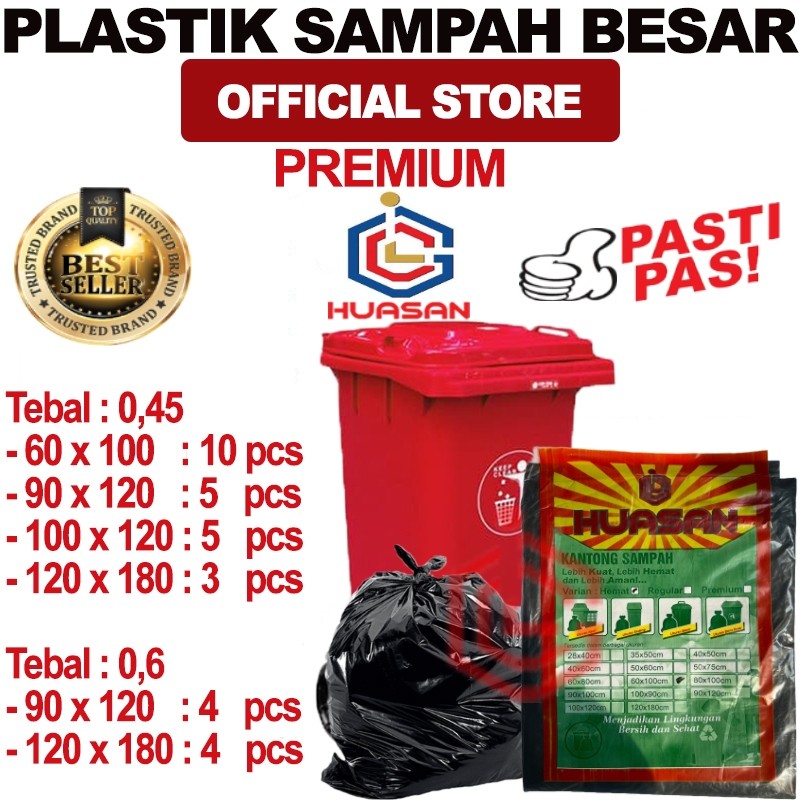 Plastik Sampah | Kantong Plastik Sampah Hitam | Plastik Packing Besar Uk. 60 x 100 | 90 x 120 | 120 