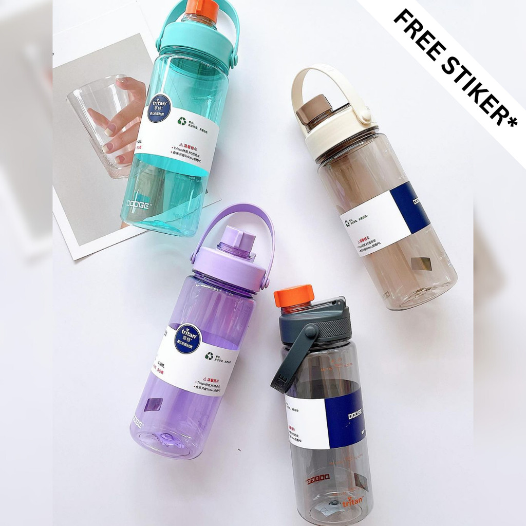 Botol Minum DODGE Tritan BPA FREE Jumbo Besar 1 Liter 1240ml 1.2 liter Teguk Anti Tumpah Anti Bocor 