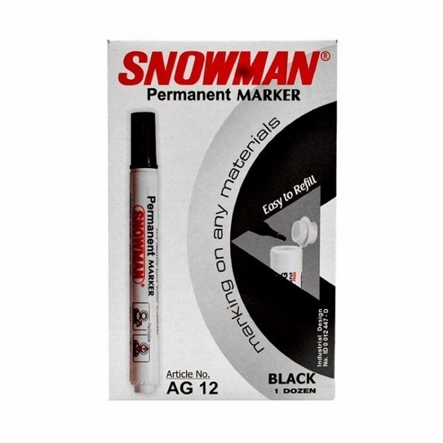 

Ay00! Spidol Snowman Permanent Marker AG 12 / G 12 - 1 lusin isi 12 pcs
