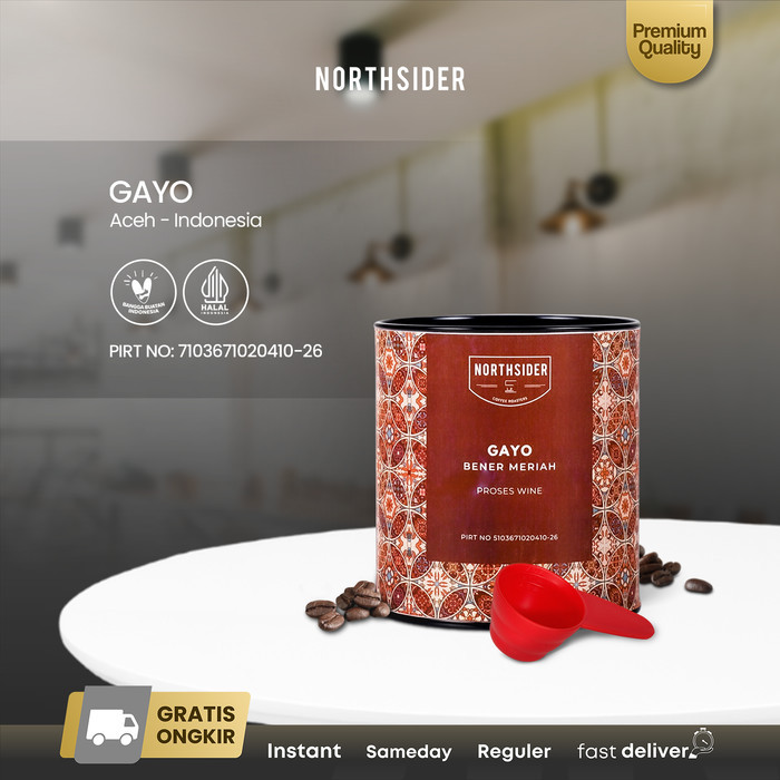 

Roux Northsider Kopi arabika Gayo Wine Natural Coffee - 100g, Giling Kasar