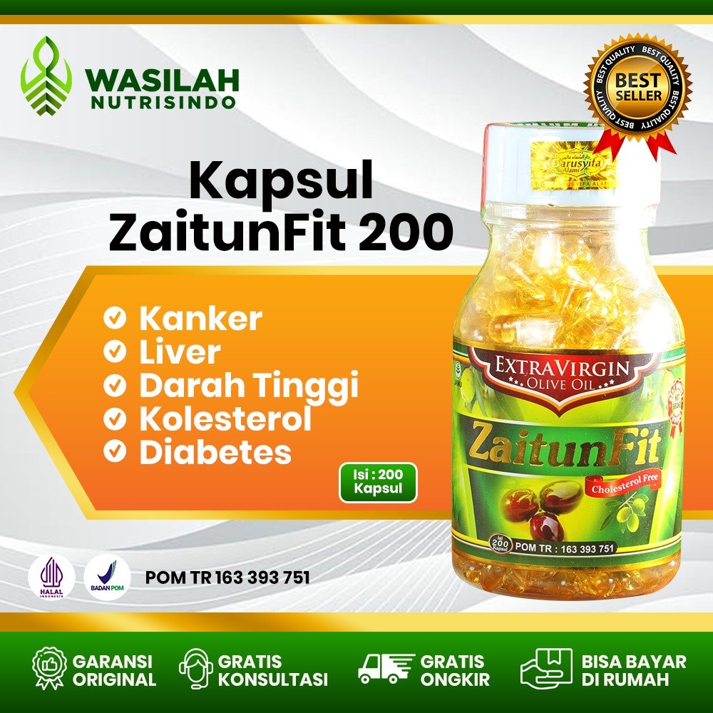 Kapsul Zaitun Fit DARUSYIFA - Minyak Zaitun Extra Virgin Isi 200 Kapsul (Minyak Zaitun Asli) Origina