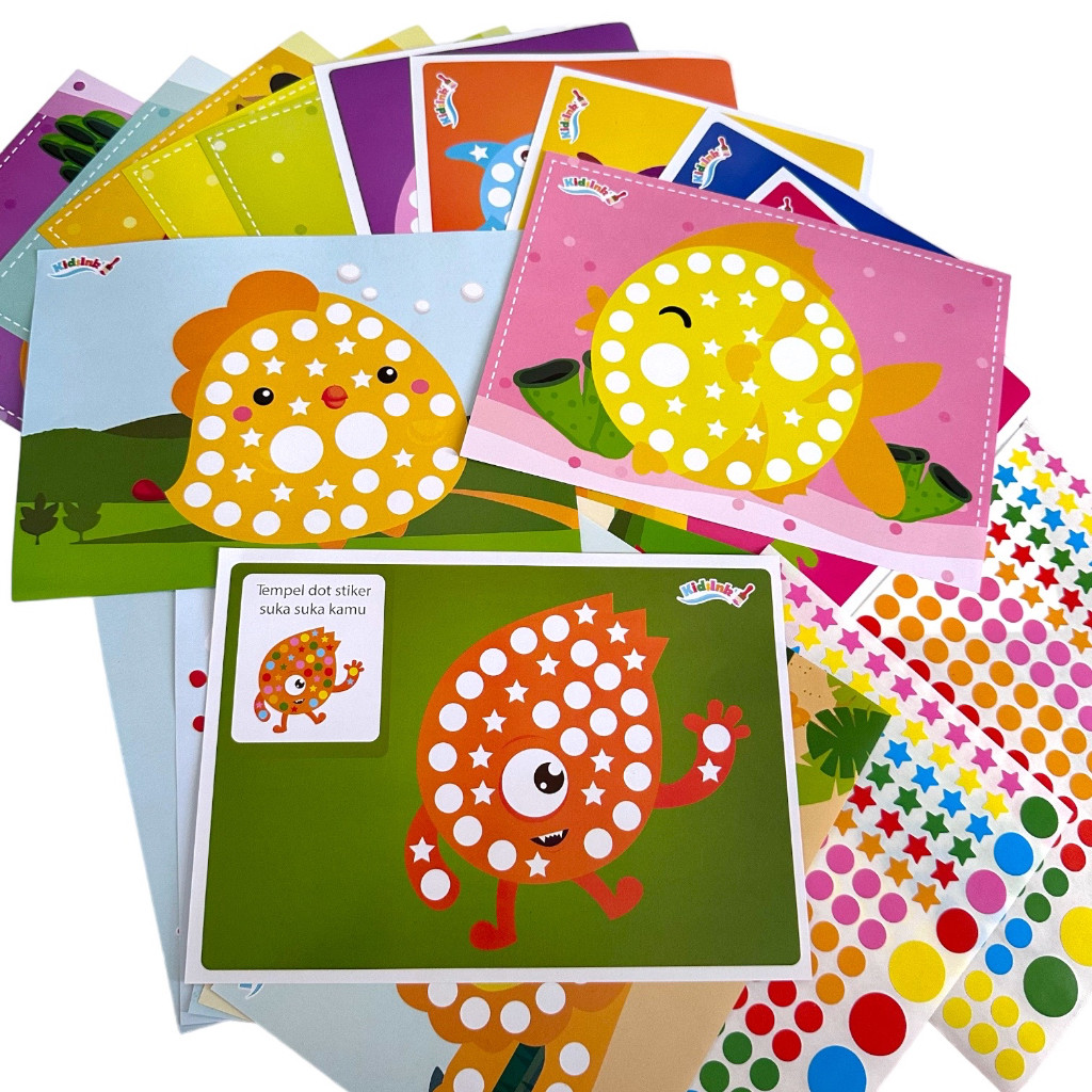 

LEMBAR DOT DIY STIKER 6 lembar Dot Activity Mainan Edukasi Stiker Anak [EDUFUNTOYS]