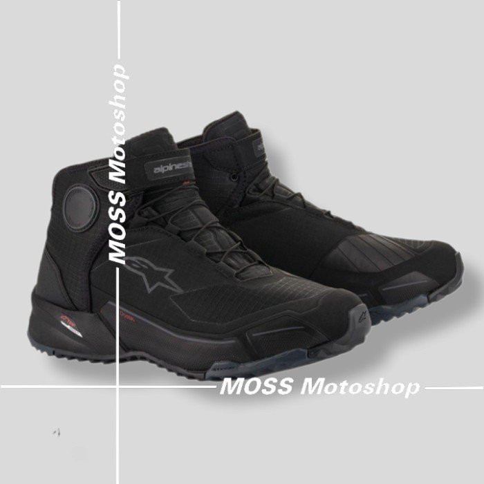 SEPATU RIDING ALPINESTAR CR-X DRYSTAR SHOES BLACK / BLACK |WATERPROOF