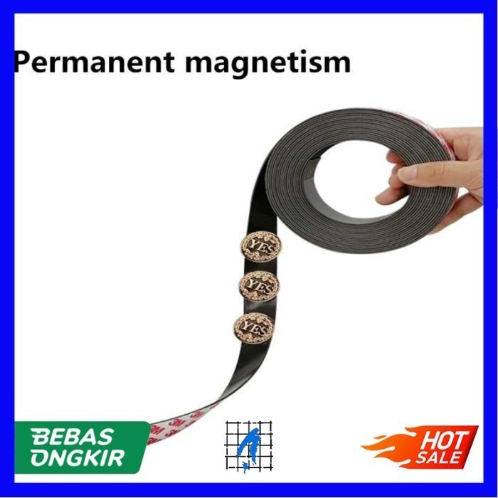 

Lakban Sticker Magnetic Strong Tape Self Adhesive 1M