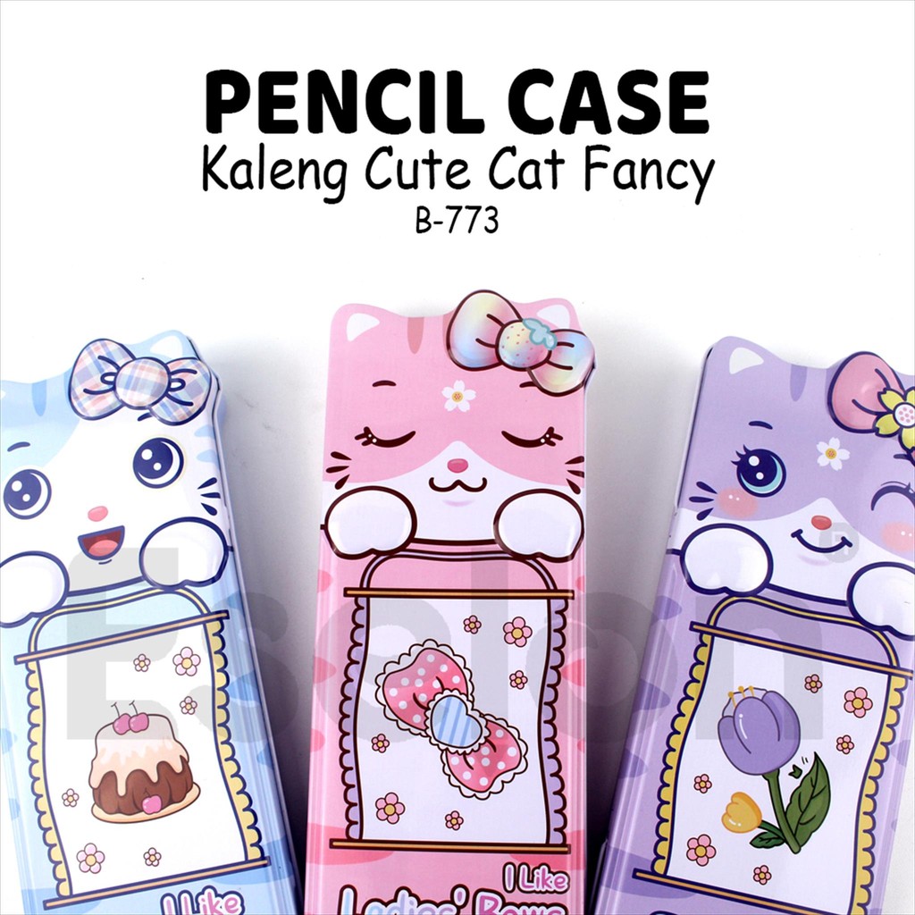 

[MaxMart] Kotak Pensil Kaleng CAT BUNGA B-773 / Tempat Pensil XIAOLINGJING