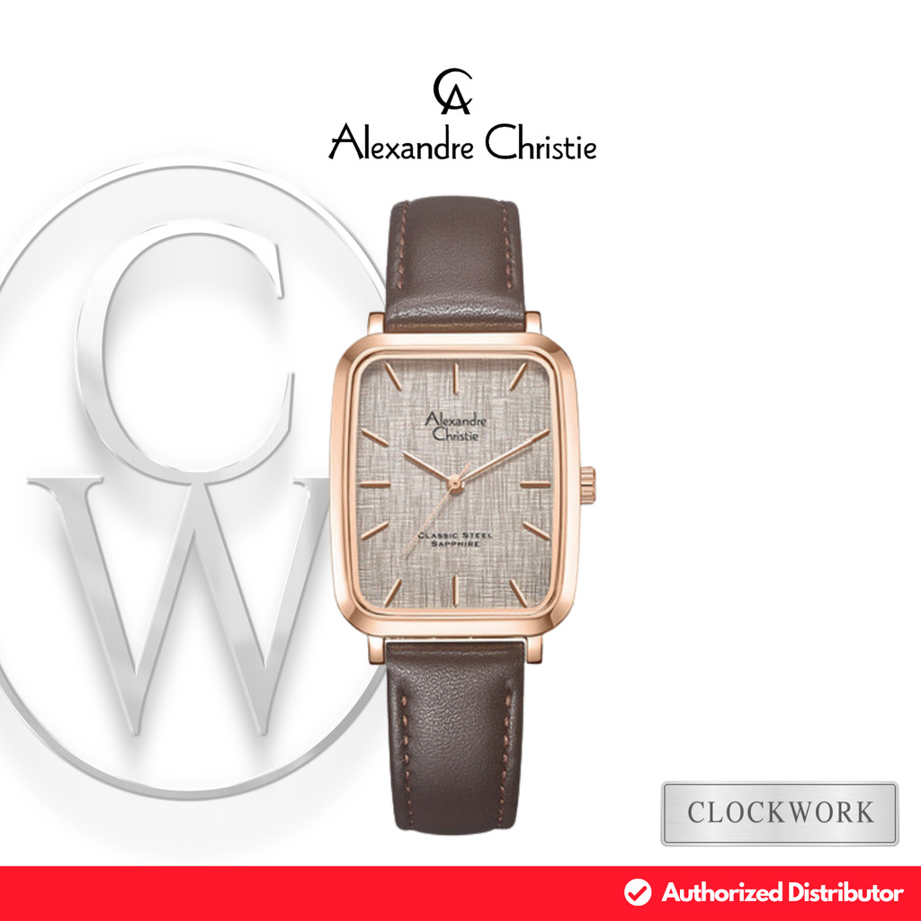 Jam Tangan Pria Alexandre Christie Classic Steel AC 8699 MHLRGDG Kulit Simple Minimalis Rosegold