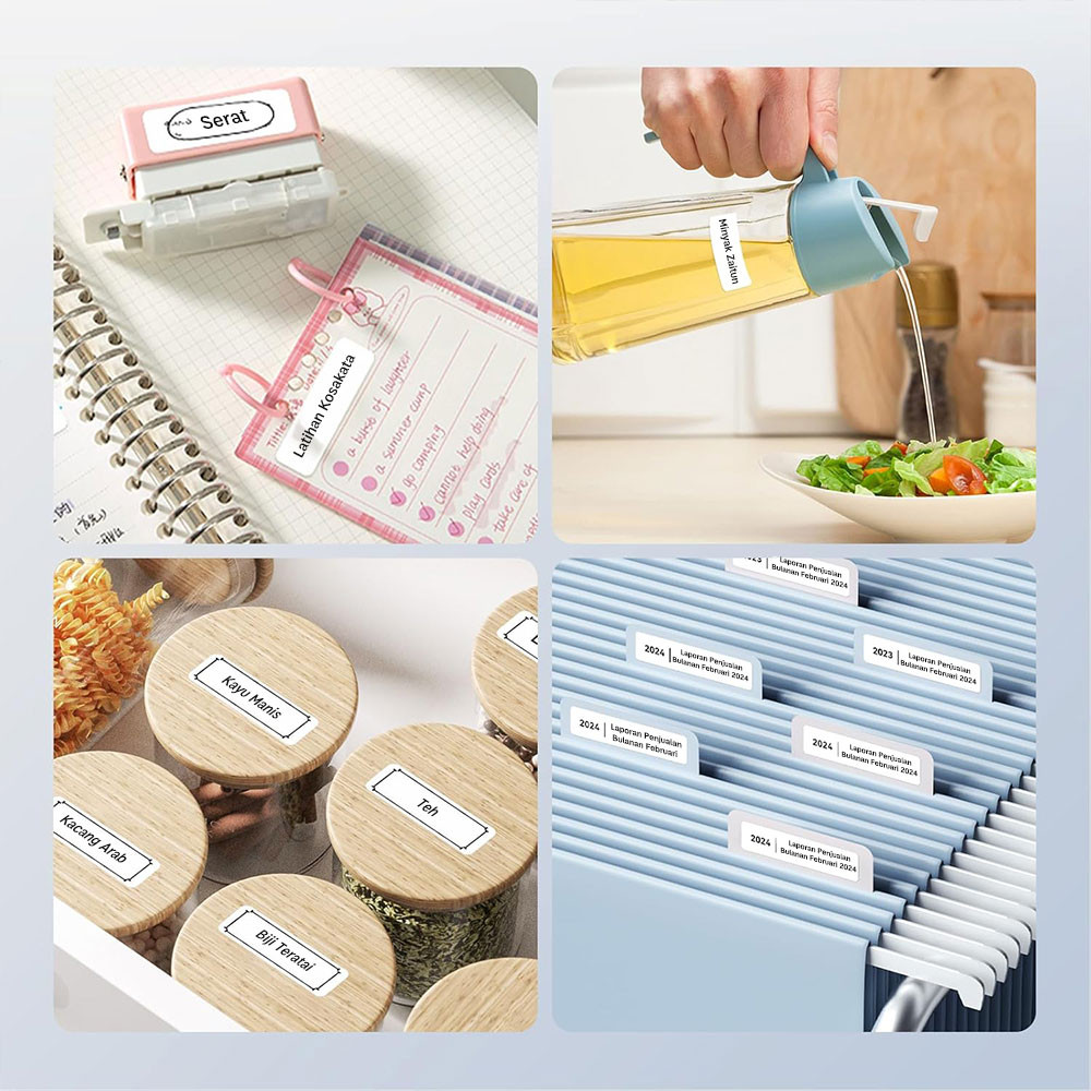 

Ay00! 3 GulungNIIMBOT D11/D110/D101 Stiker Label Putih/Transparan, Stiker Label Tahan Air Nama dan