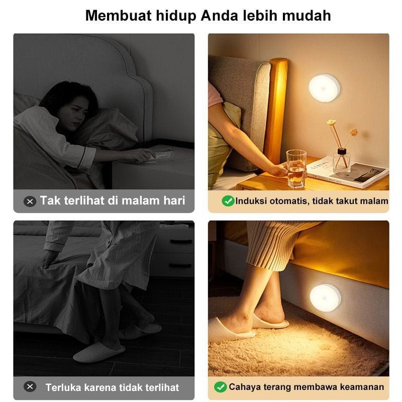 Lampu kamar sensor gerak lampu kamar otomatis tidur sensor gerak otomatis lampu sensor bulat lampu M