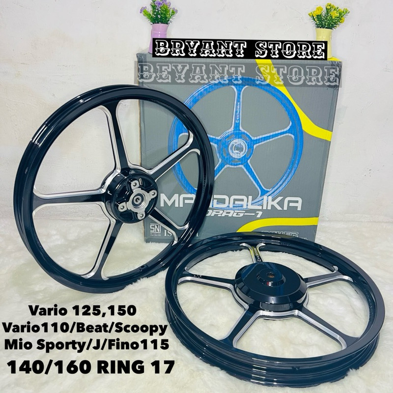 VELG RACING POWER MANDALIKA PALANG 5 140/160 RING 17 SET DEPAN BELAKANG  PNP 140 160 RING17 BINTANG 
