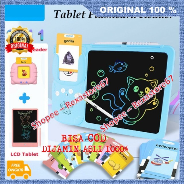 Tablet Flashcard Reader / Tablet Gambar Mesin Pendidikan Dini Mesin Kartu Pintar Alas Tulis Mainan E