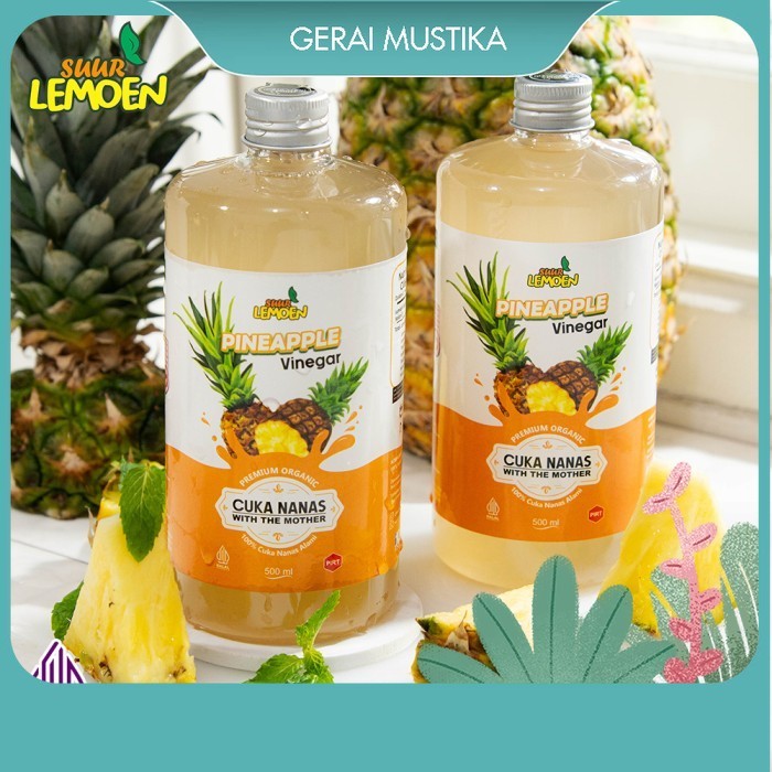 

Suur Lemoen Cuka Nanas Organic - Pineapple Cider Vinegar 1 Liter - Cuka Nanas Original With Mother
