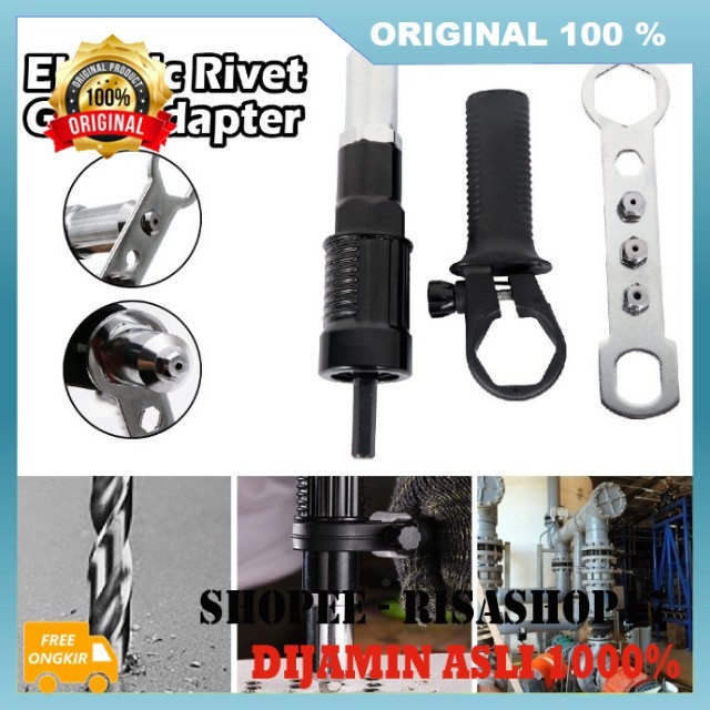 Adaptor Rivet Bor Adaptor Tang Rivet Adaptor Konverter Bor Paku Rivet Elektrik Gun 100% ASLI