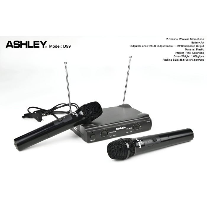 Microphone Ashley D 99 2Mic / Mic Wireless ASHLEY D99 Original