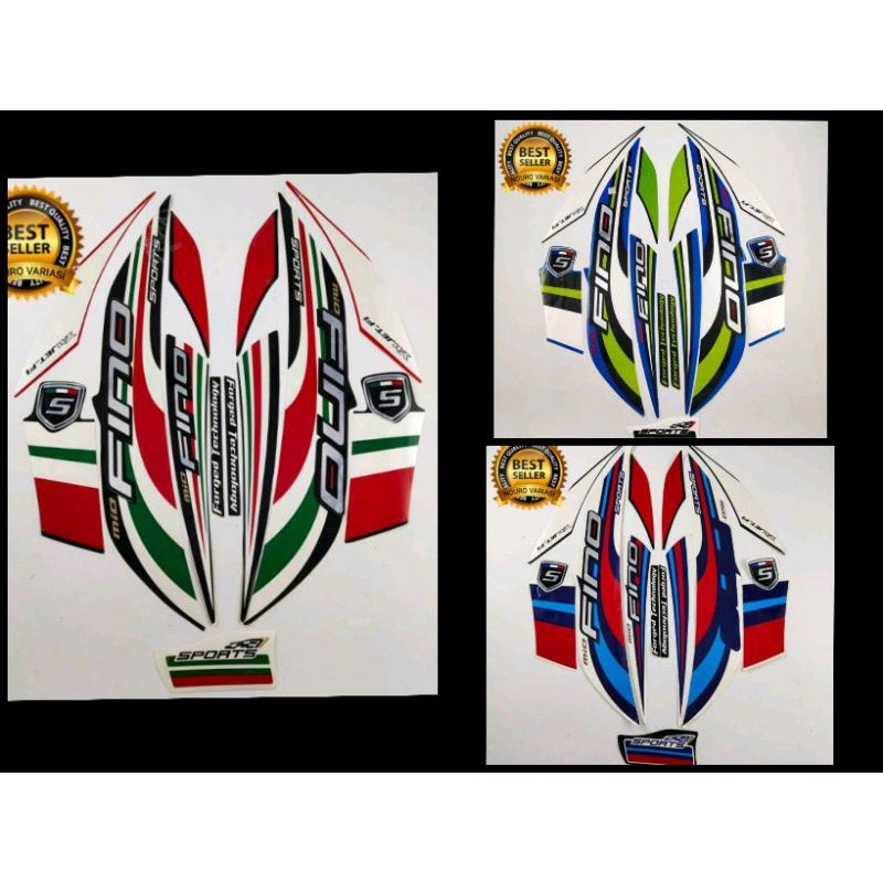 STICKER STRIPING LIS LES POLET BODY MOTOR YAMAHA MIO FINO 2015 FI