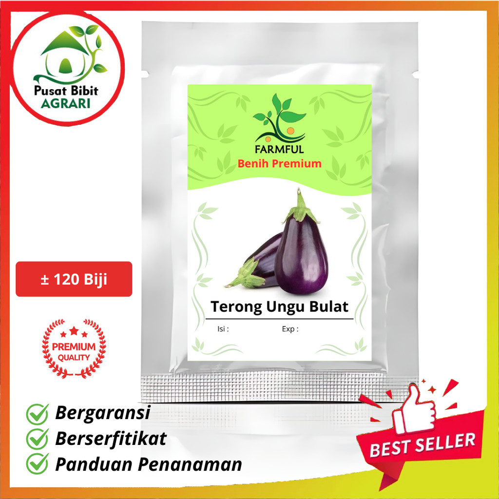 Benih Terong Ungu Bulat Unggul Kemasan Besar Pusat Bibit Agrari