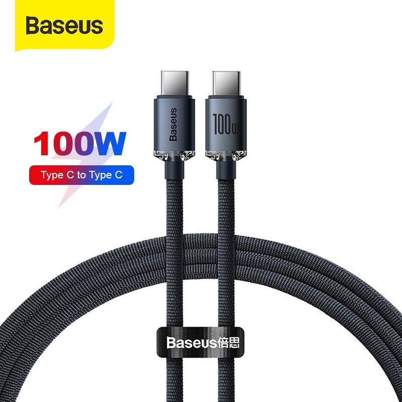 KABEL DATA BASEUS USB TYPE C TO TYPE C SUPER FAST CHARGING 100W 5A COMPATIBLE FOR IPHONE 15 15 PRO M