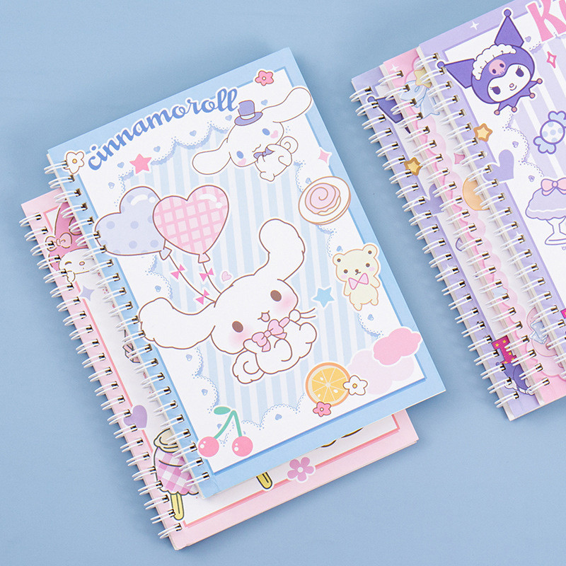 

Kawaii Sanrio Kuromi Coil Notebook A5 Notebook Exercise Book Girls Cute Stationery Cinnamoroll Learning Stationery Notepad Diary