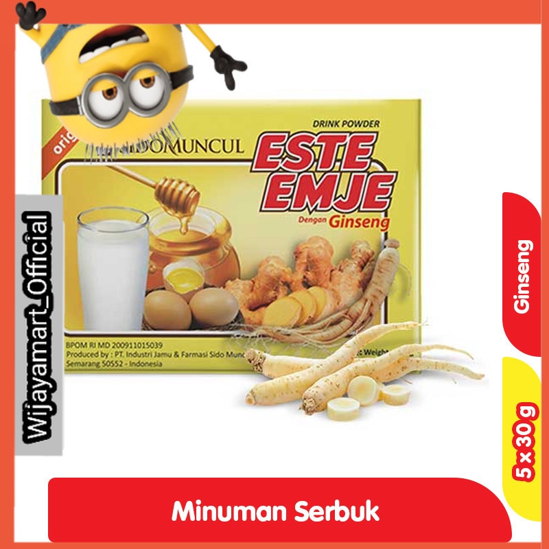 

SIDOMUNCUL ESTE EMJE Ginseng Minuman Tradisional Menghangatkan Tubuh Sachet 5 x 30 g