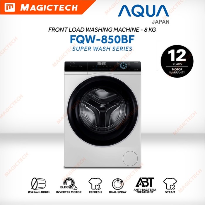 MESIN CUCI FRONT LOADING AQUA 8 KG FQW-850BF / FQW-850 BF INVERTER