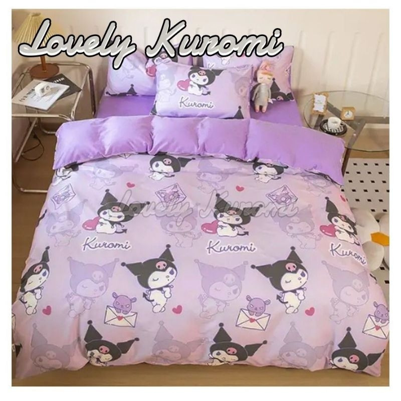 Sprei 2 in 1 Kasur Sorong Motif Kuromi