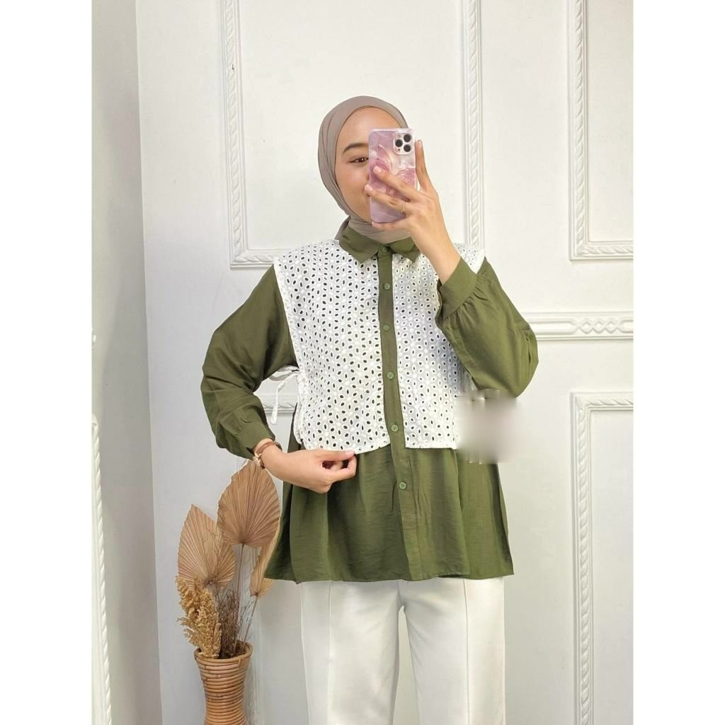 PREKTUS - ZHN BLOUSE KEMEJA POLOS MIX BROKLAT WANITA FINA / Dena Kemaja Pollo / ATASAN BLOUSE WANITA