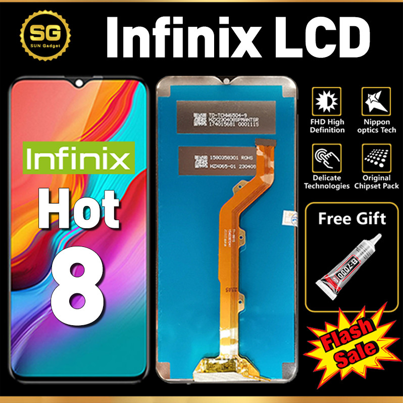 LCD Infinix hot 8 original full set asli ori Touchscreen hp infinix hot 8 Layar ponsel - layar sentu