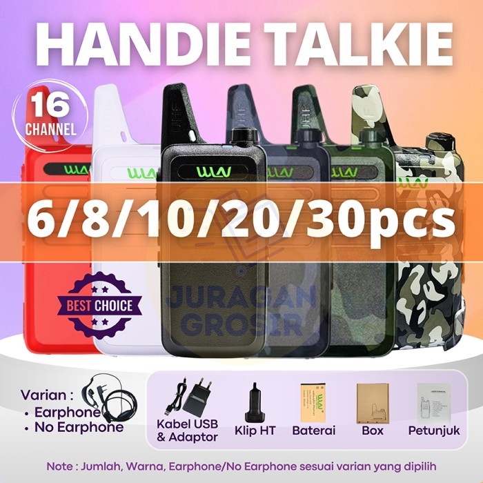 Paket HT KDC1 WLN Walkie Talkie Full Set UHF KD C1 Two Way Radio Handy Talky Talkie