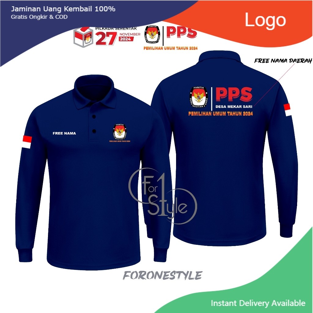 TYPE 04 KAOS POLO KAOS KERAH POLOSHIRT PPS - BAJU SEKRETARIAT PPS LENGAN PANJANG - BAJU POLOSHIRT PP
