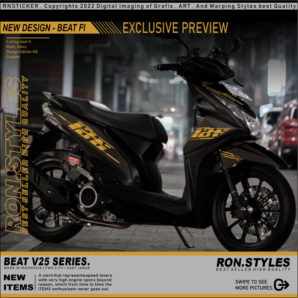 CUTTING STICKER STRIPING VARIASI BEAT FI/ STIKER BEAT FI 2013-2016 STRIPING VARIASI SIMPLE STYLE