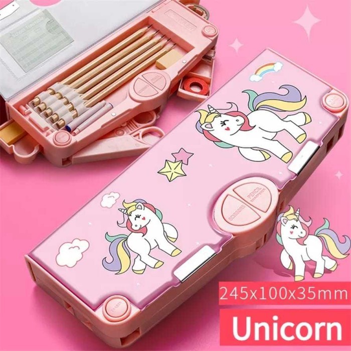 

[Best] Kotak Pensil Serbaguna Anak Sekolah / Tempat Pensil Multifungsi - K001 Pink Kuda