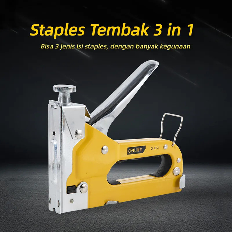 

Staple Gun Deli / Staples Tembak 3 in 1 Chromium Deli Staple Gun DL1312