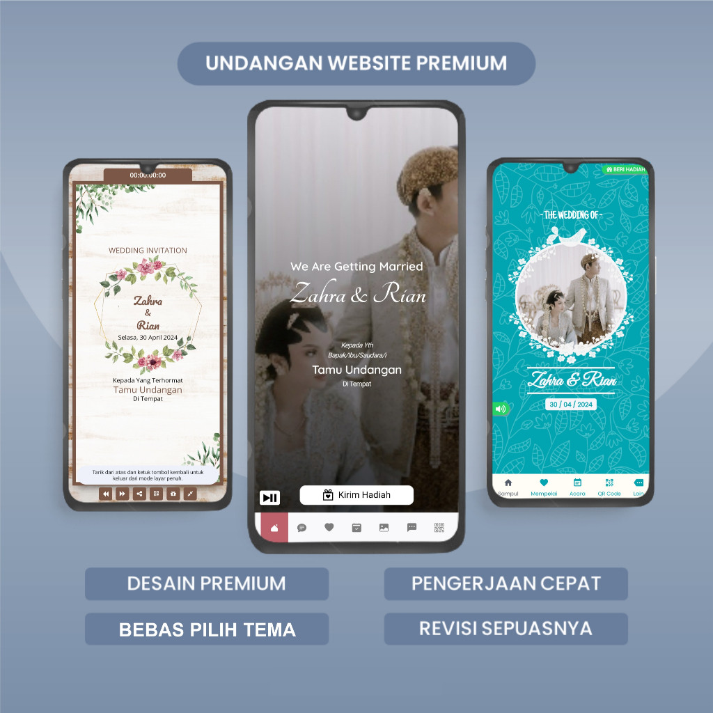 

Undangan Digital Website Pernikahan Premium zain Grafika