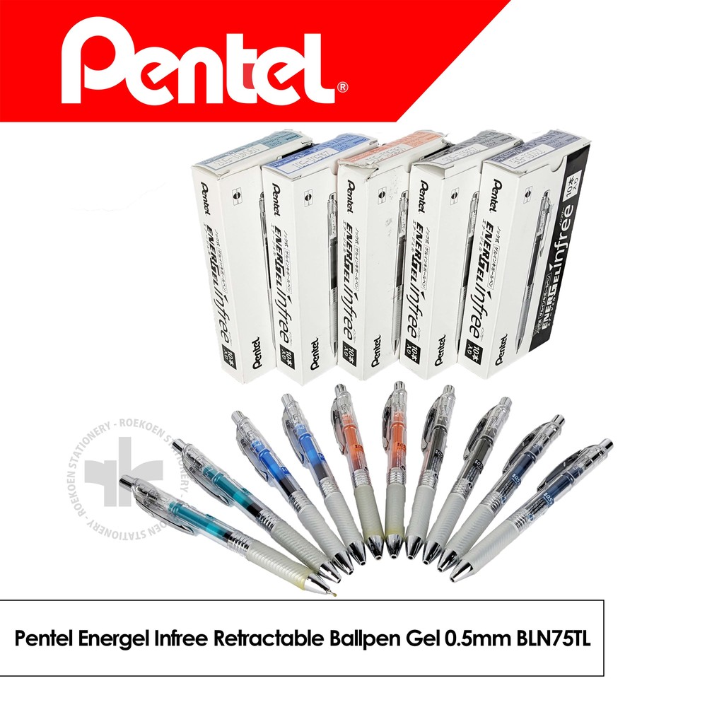 

Pentel Energel Infree Retractable Ballpen Gel 0.5mm BLN75TL