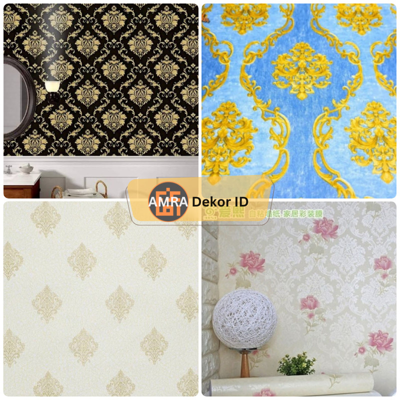 Wallpaper Dinding Stiker Vintage Batik Classic Mewah Luxury COD GH039 GH023 GH024