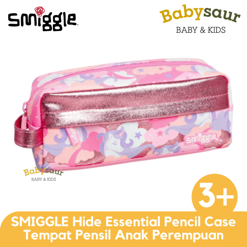 

SMIGGLE 100% Original Hide Essential Unicorn Pink Pencil Case Tempat Pensil Peralatan Sekolah Anak Perempuan