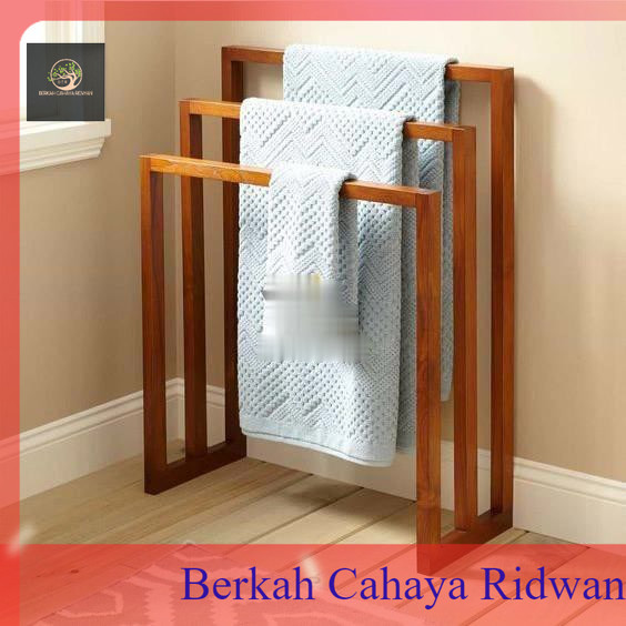 terlaris Rak handuk kayu Gantungan handuk kayu