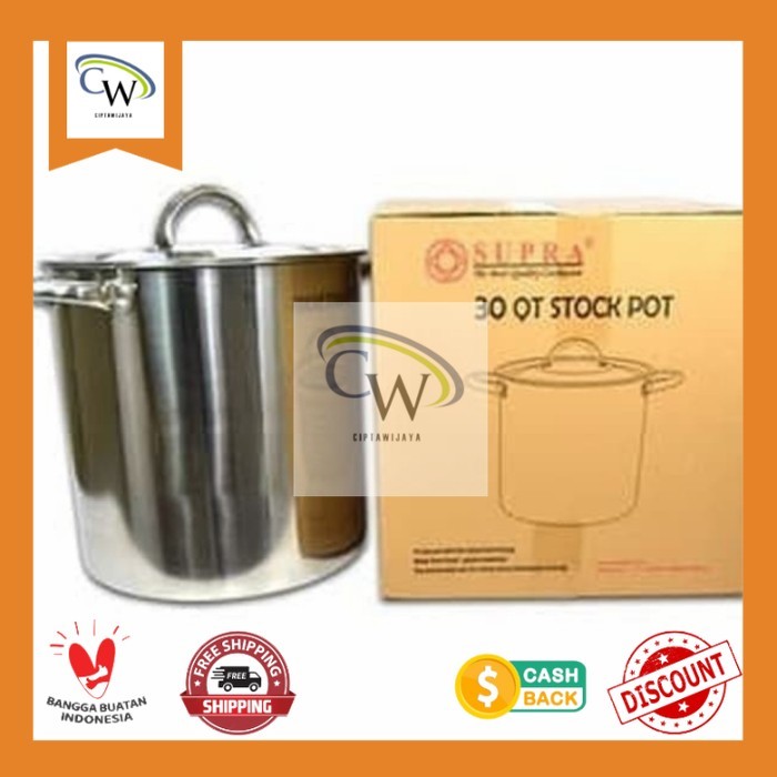 SUPRA Stockpot 30 qt Stockpot panci 28.4L Panci Stockpot POLOS