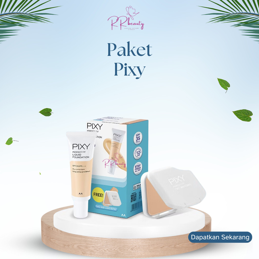 [PAKET BUNDLING] PIXY Perfect Fit Foundation FREE Bedak Two Way Cake Refill