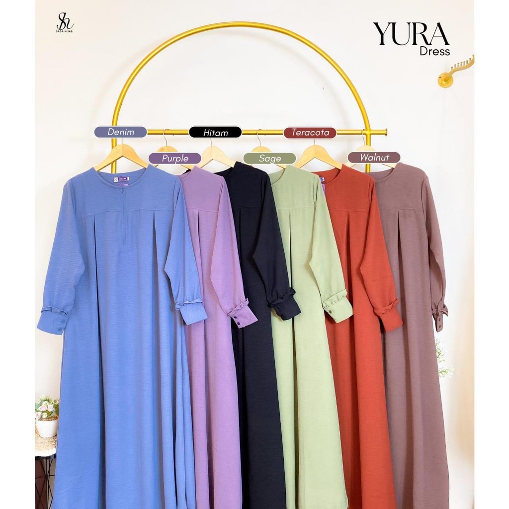 Yura dress by Sada Hijab SH | gamis fenomenal bahan crinkle airflow